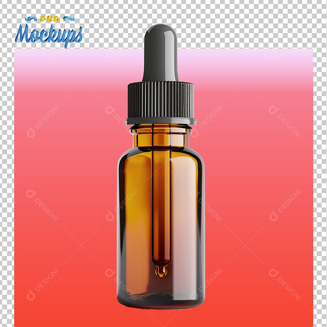 Mockup Frasco Conta Gotas de Vidro PSD Editável