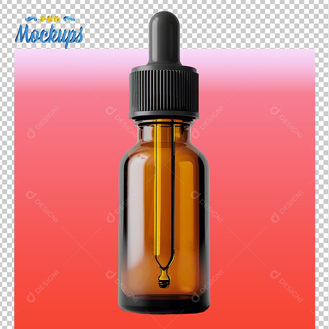 Mockup Frasco Conta Gotas de Vidro PSD Editável