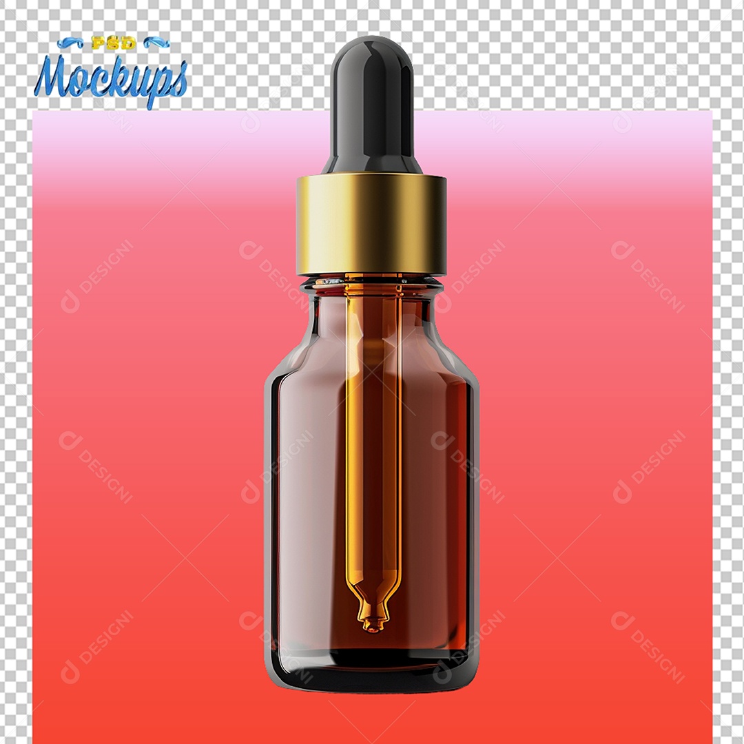 Mockup Frasco Conta Gotas de Vidro PSD Editável
