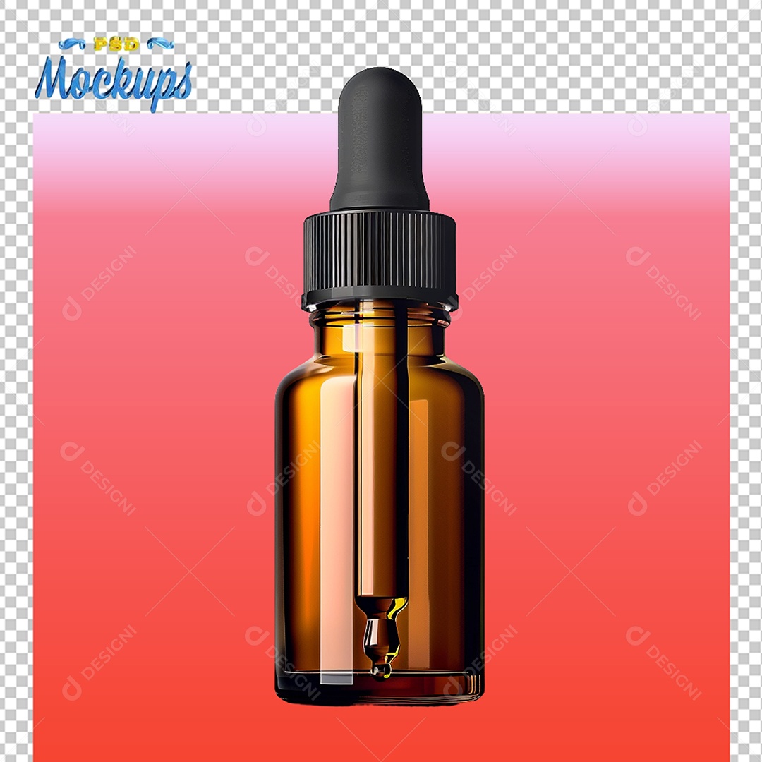 Mockup Frasco Conta Gotas de Vidro PSD Editável