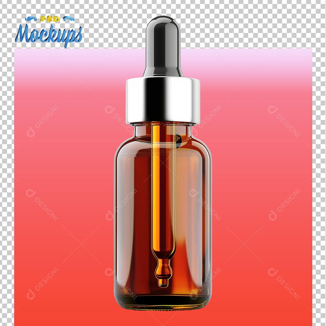 Mockup Frasco Conta Gotas de Vidro PSD Editável
