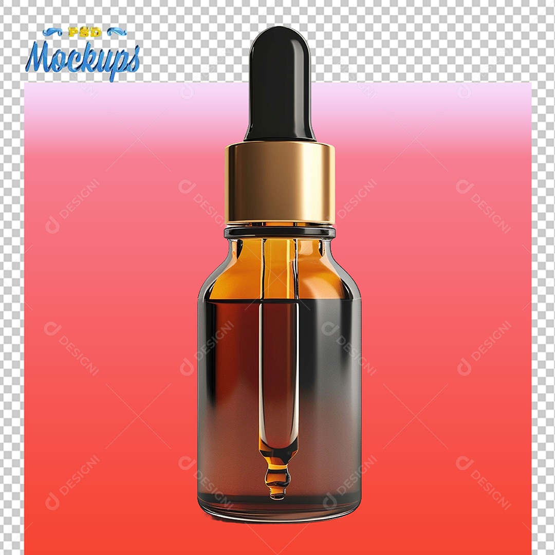 Mockup Frasco Conta Gotas de Vidro PSD Editável