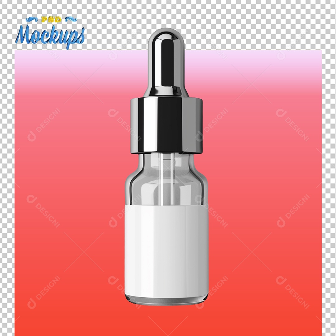 Mockup Frasco Conta Gotas de Vidro PSD Editável