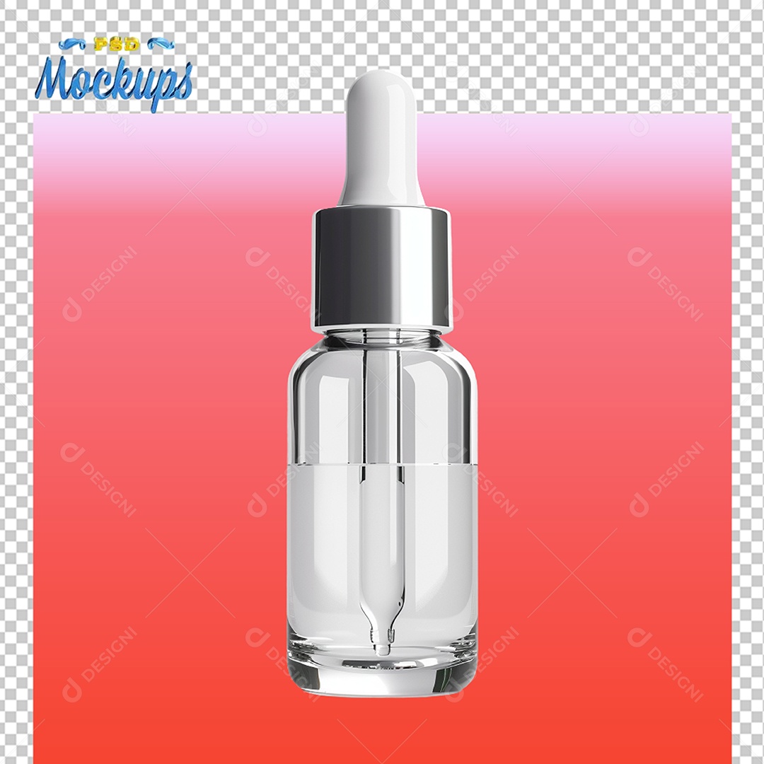 Mockup Frasco Conta Gotas de Vidro PSD Editável