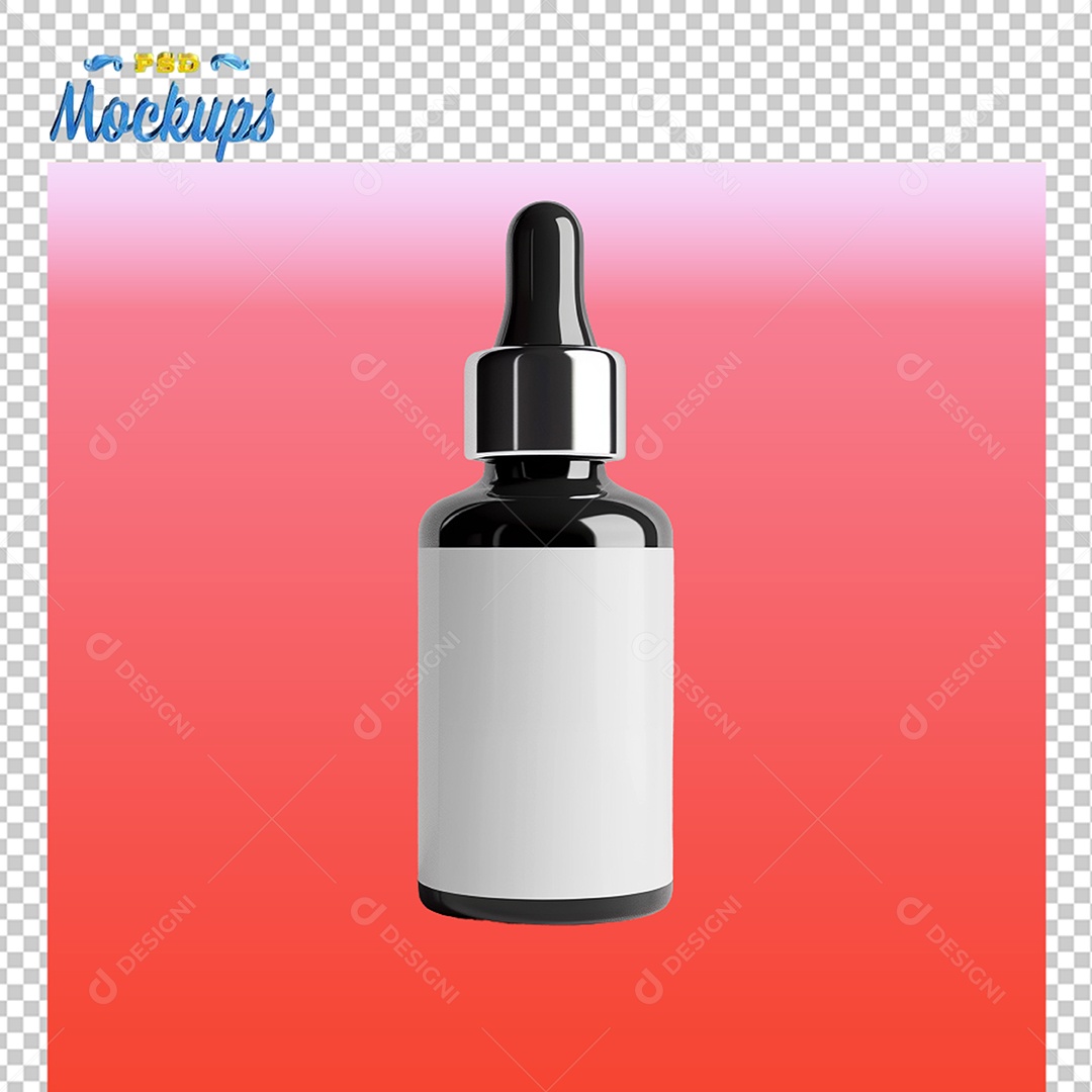 Mockup Frasco Conta Gotas de Vidro PSD Editável