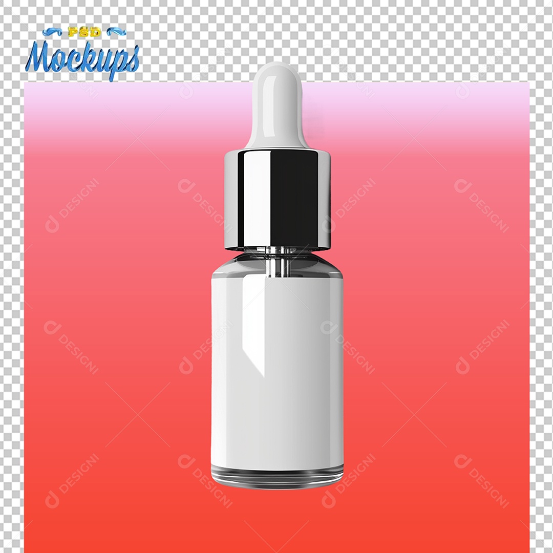 Mockup Frasco Conta Gotas de Vidro PSD Editável