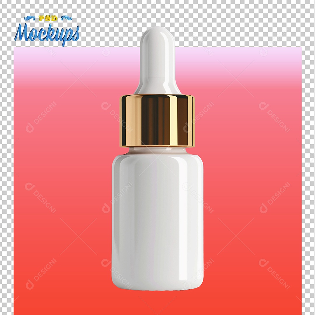Mockup Frasco Conta Gotas de Vidro PSD Editável