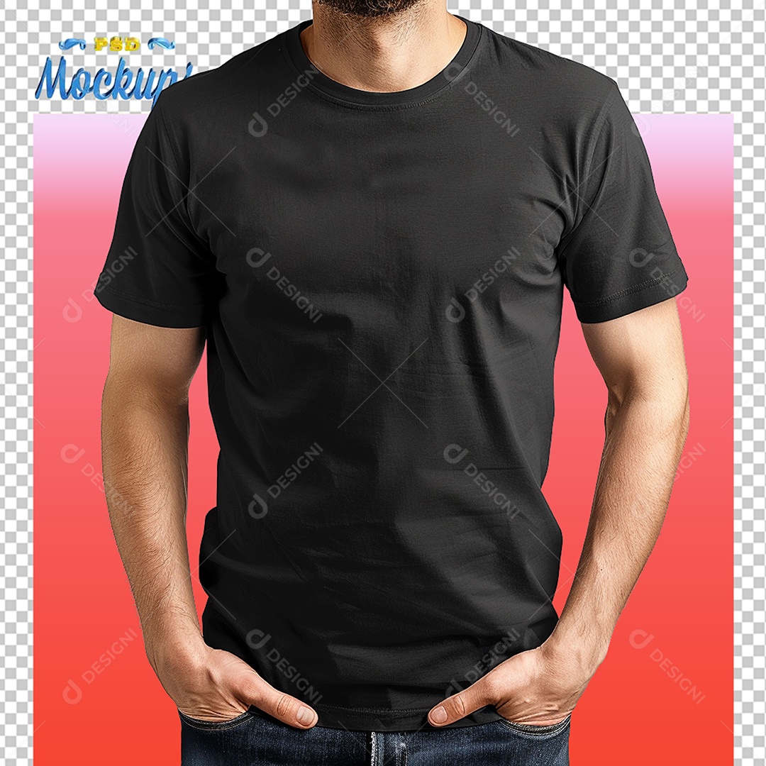 Mockup de Camisa Preta PSD Editável
