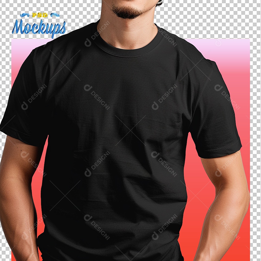 Mockup de Camisa Preta PSD Editável