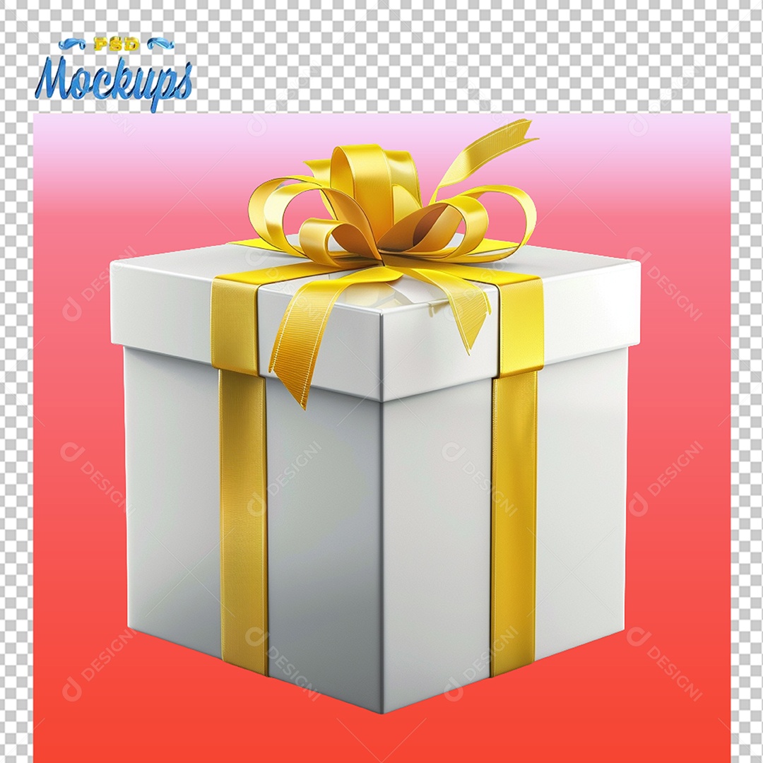 Caixa de Presente Mockup PSD Editável