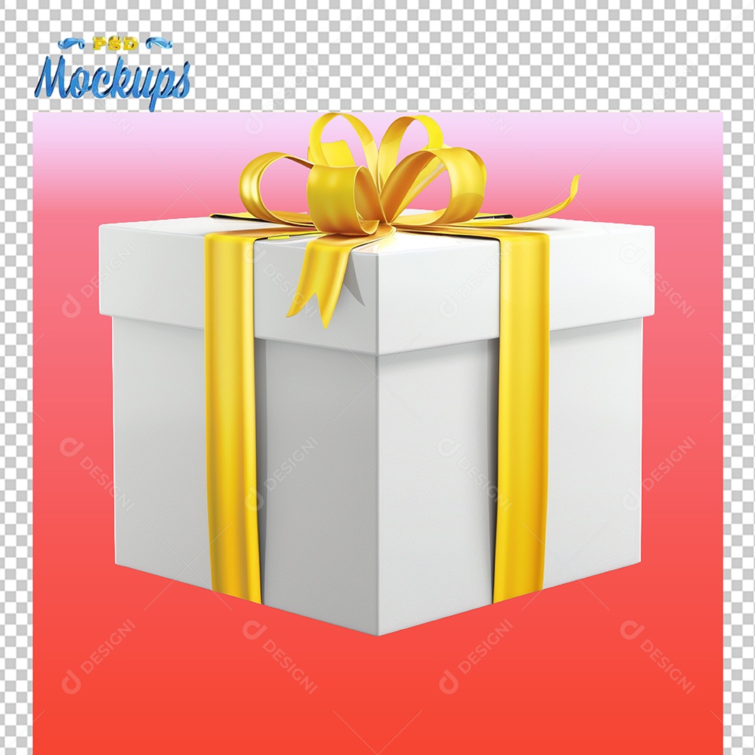 Caixa de Presente Mockup PSD Editável