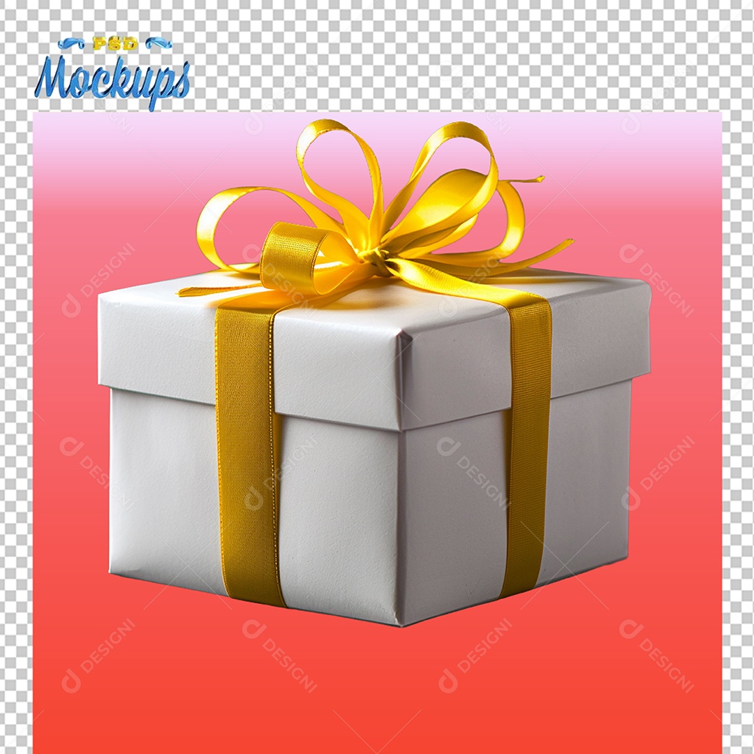 Caixa de Presente Mockup PSD Editável
