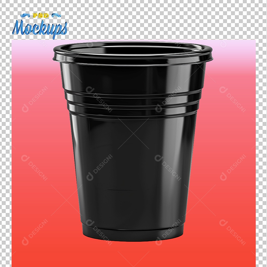 Mockup de Copo Preto PSD Editável
