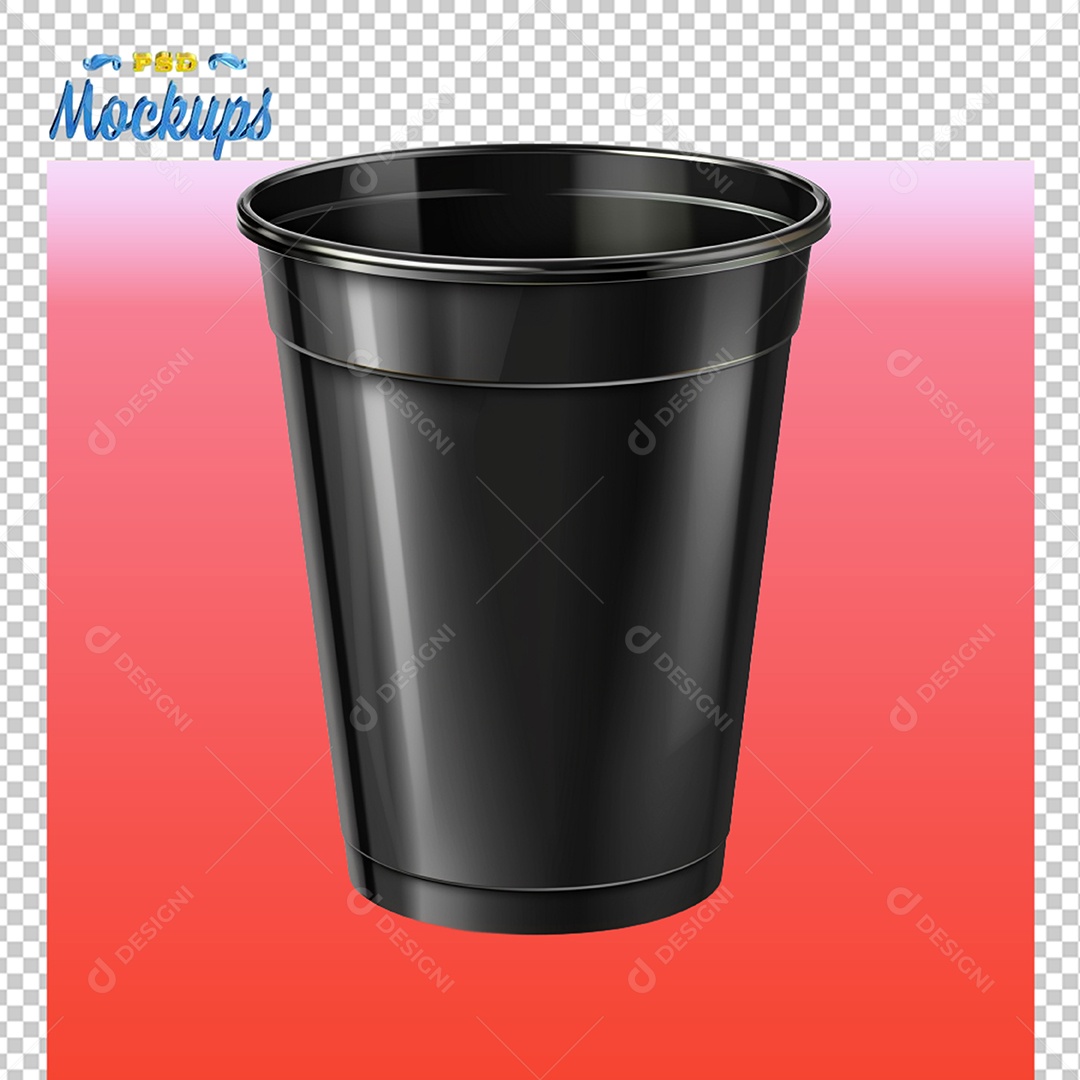Mockup de Copo Preto PSD Editável