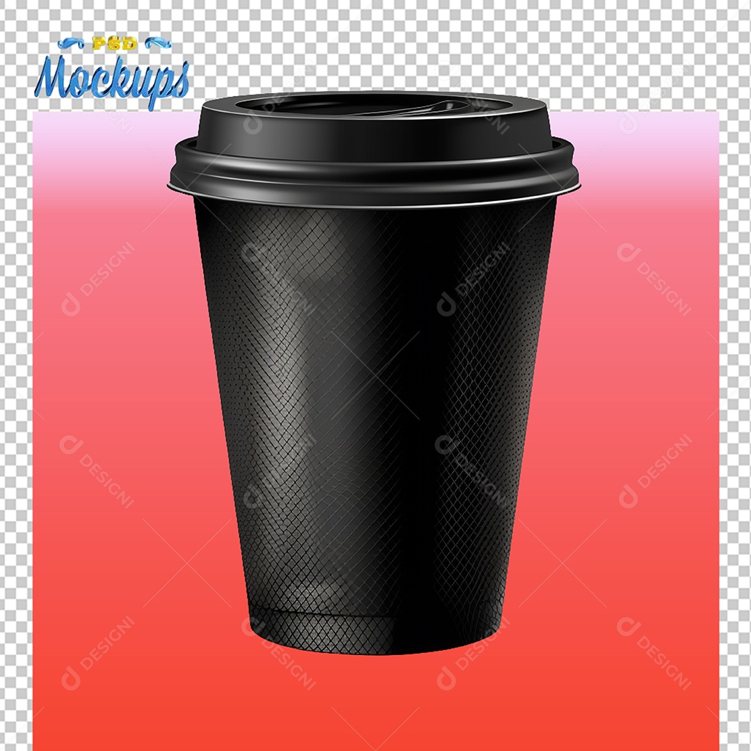 Mockup de Copo Preto PSD Editável
