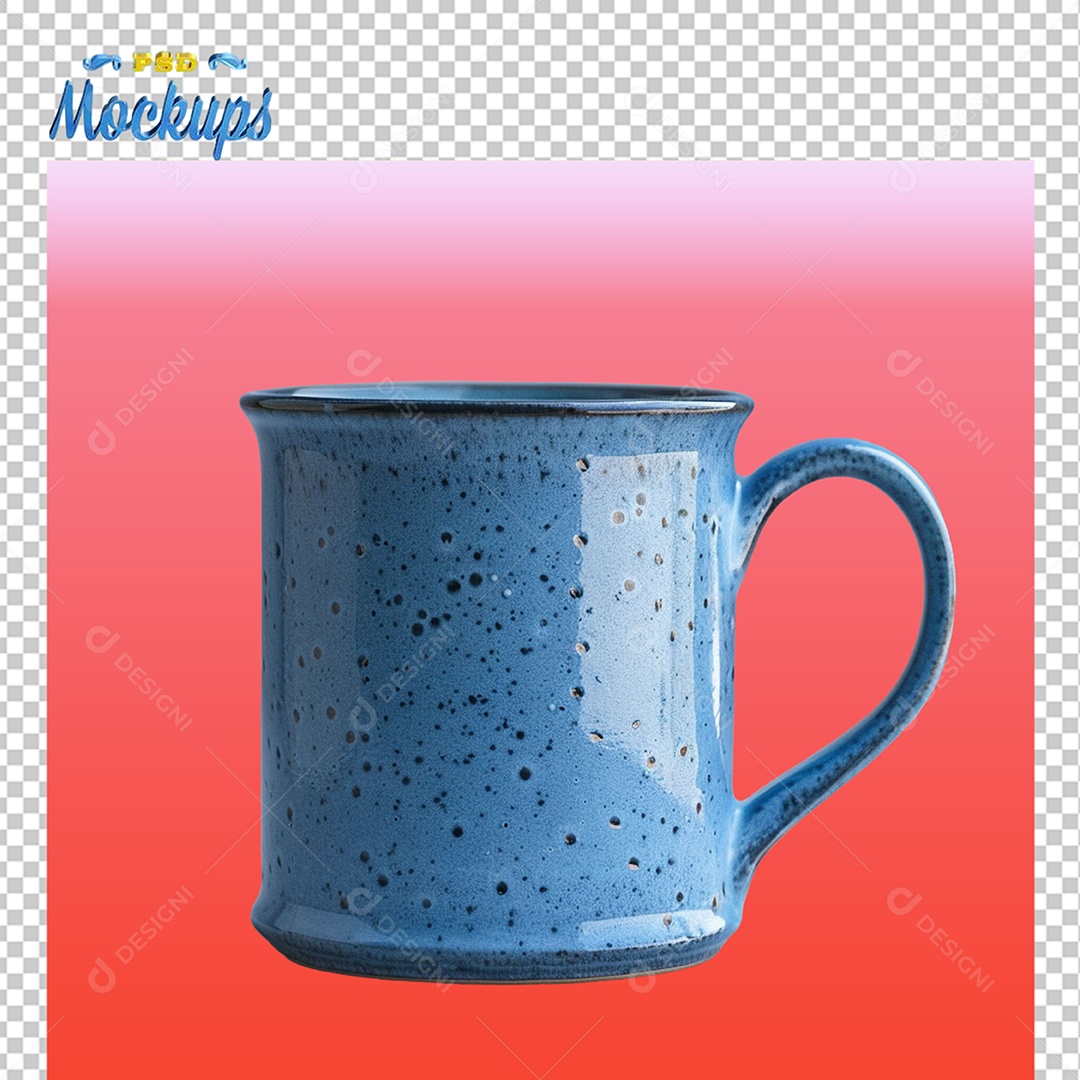 Mockup de Caneca Azul PSD Editável