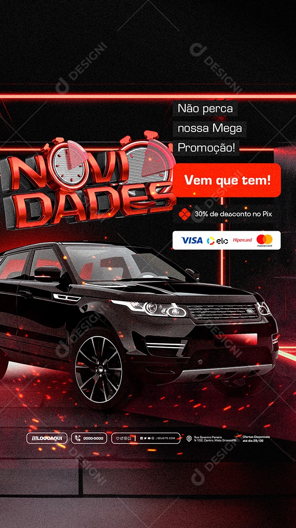 Story Novidades Vem que Tem Concessionária Social Media PSD Editável