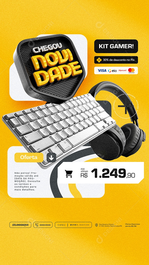 Story Chegou Novidade Kit Gamar Social Media PSD Editável