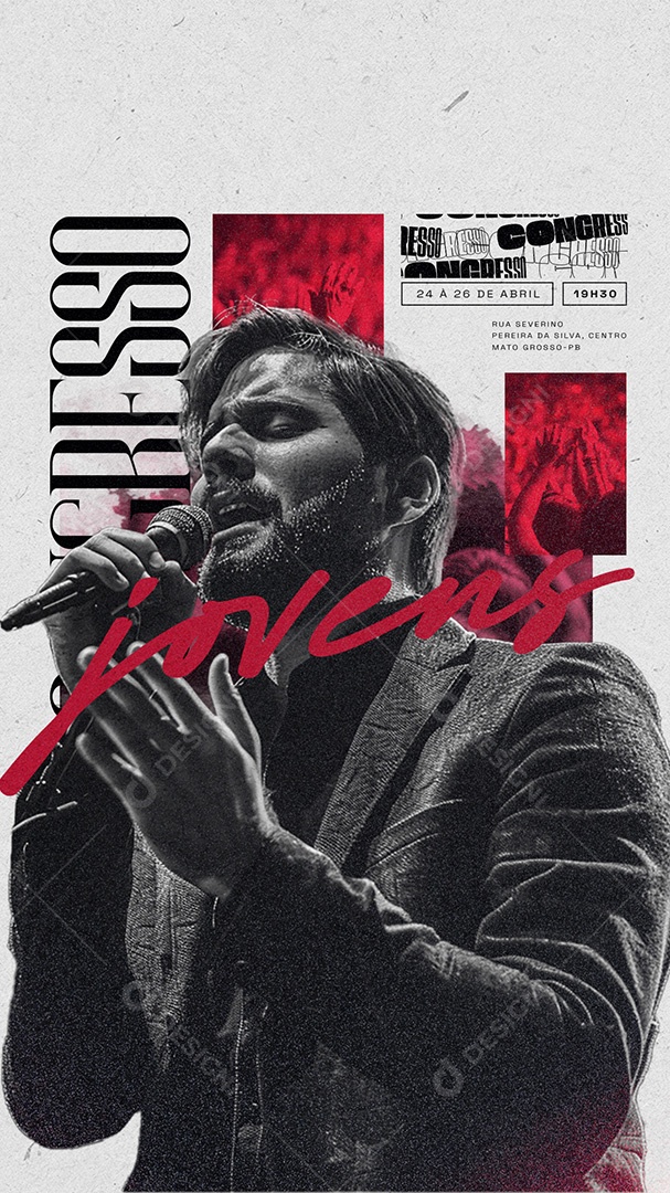 Story Flyer Gospel Congresso Jovens Social Media PSD Editável