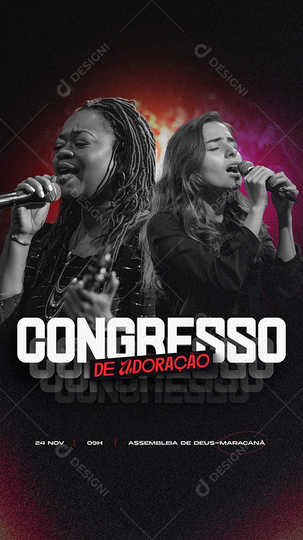 Story Flyer Gospel Congresso de Adoração Social Media PSD Editável