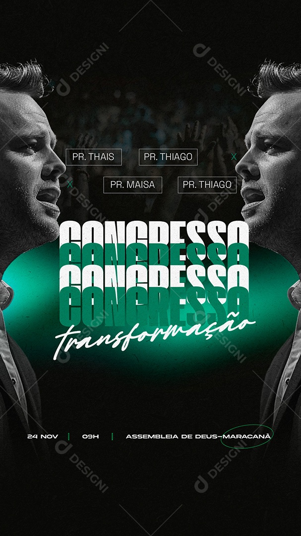 Story Flyer Gospel Congresso Transformação Social Media PSD Editável