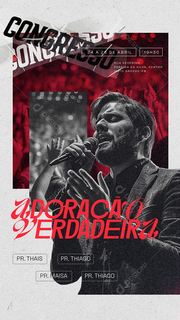 Story Flyer Gospel Congresso Adoração Verdadeira Social Media PSD Editável