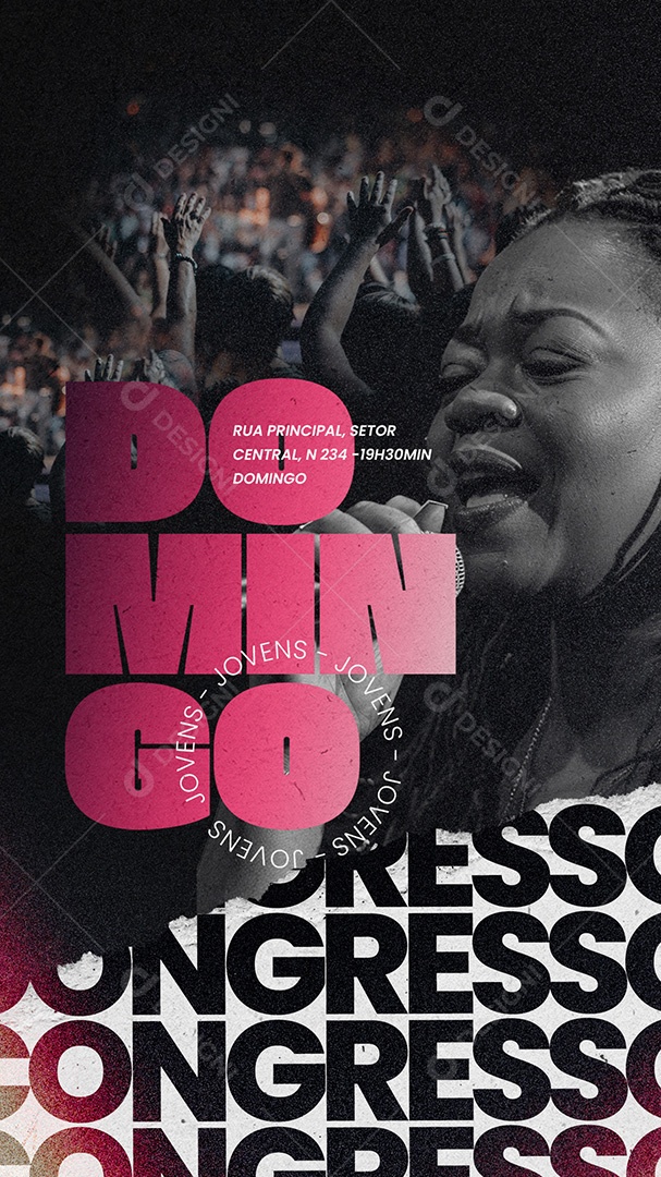 Story Flyer Gospel Congresso Domingo Social Media PSD Editável