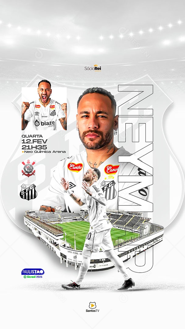 Story Futebol Campeonato Paulistão Social Media PSD Editável