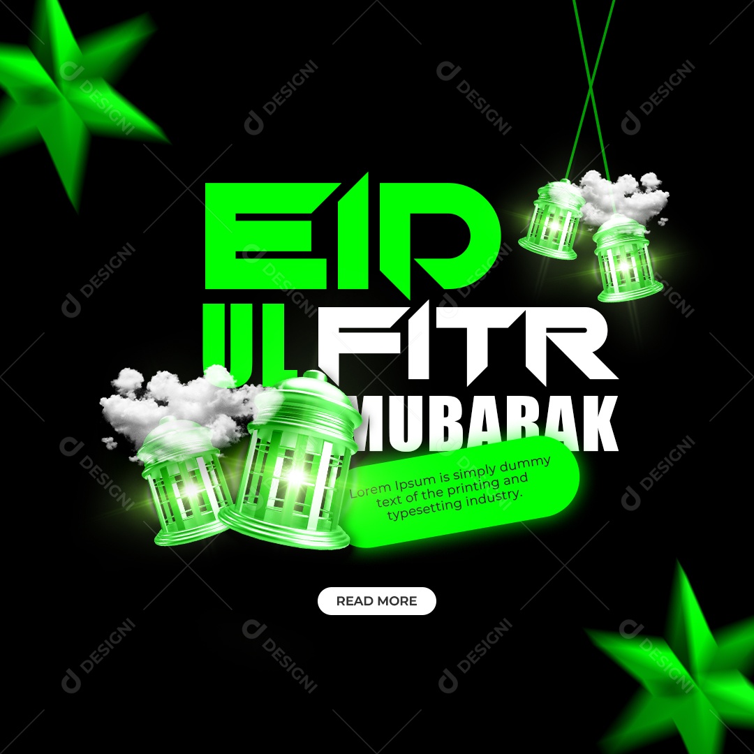 Social Media Feed Eid Ul Fitr PSD Editável