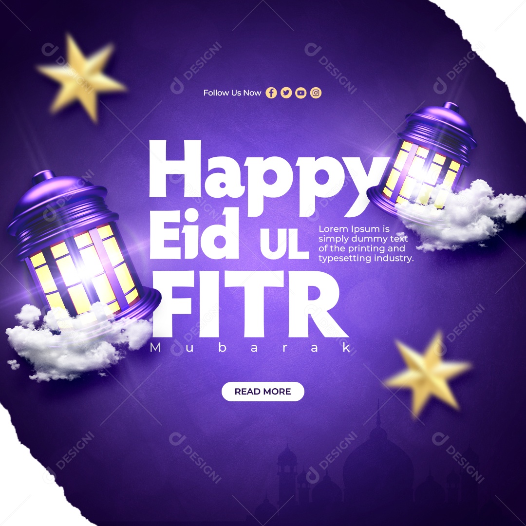 Social Media Feed Eid Ul Fitr PSD Editável