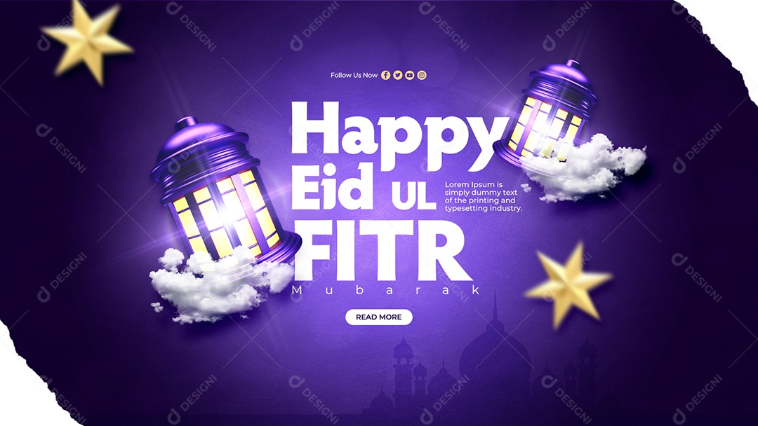 Social Media Banner Eid Ul Fitr PSD Editável