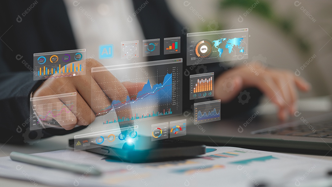 Análise de dados tecnologia de IA planejamento estratégia e desenvolvimento de negócios