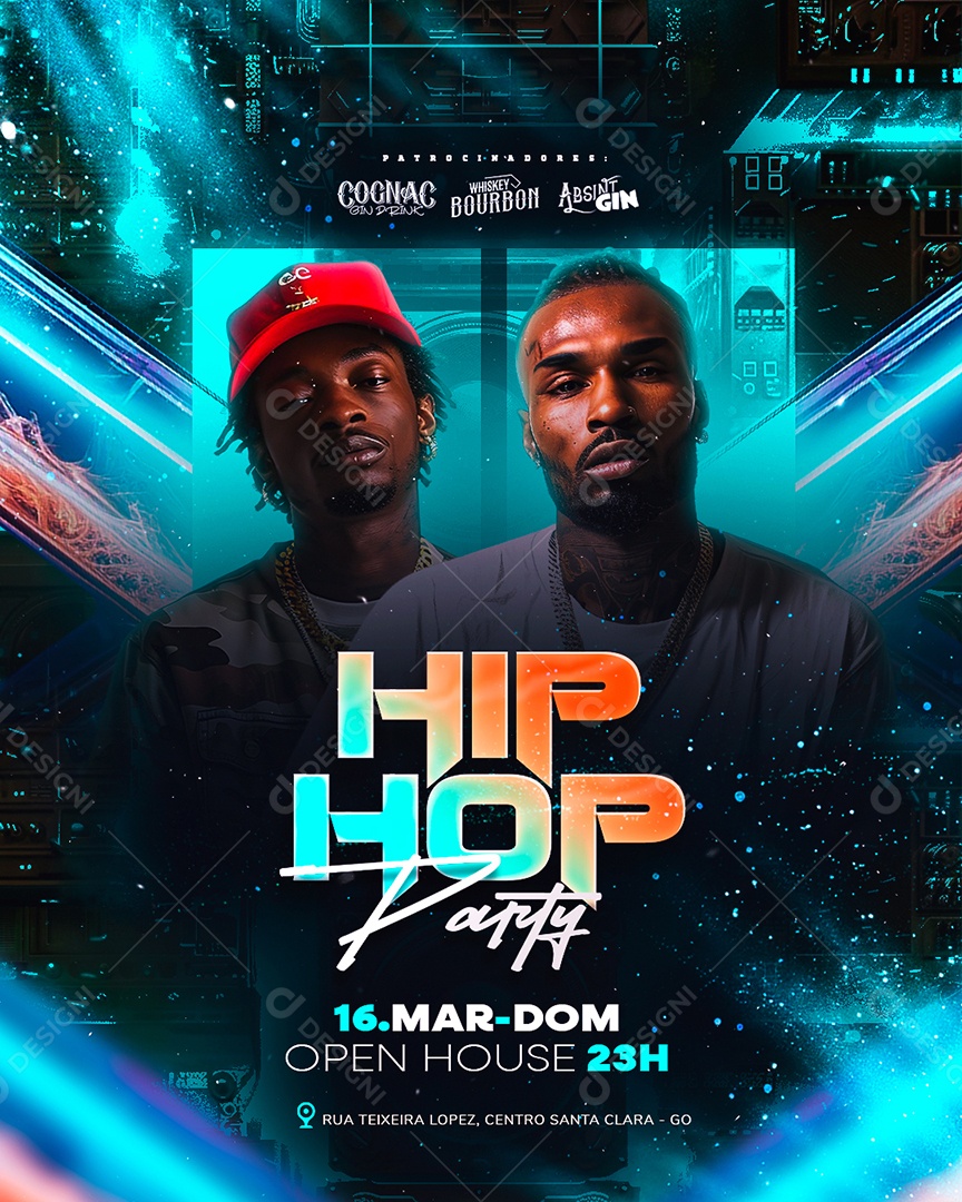 Flyer Hip Hop Party Social Media PSD Editável