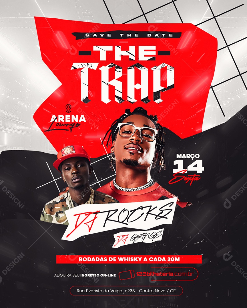 Flyer The Trap DJ Rocks Social Media PSD Editável