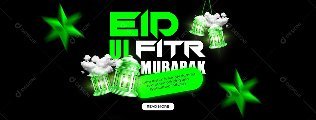 Social Media Banner Eid Ul Fitr PSD Editável