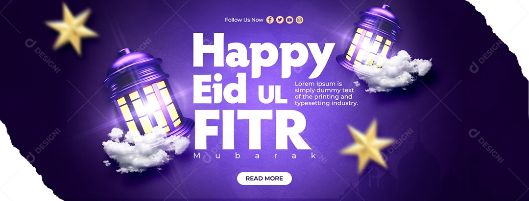 Social Media Banner Eid Ul Fitr PSD Editável