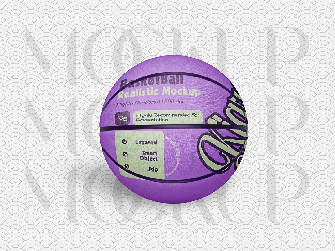 Bola De Basquete Mockup PSD Editável