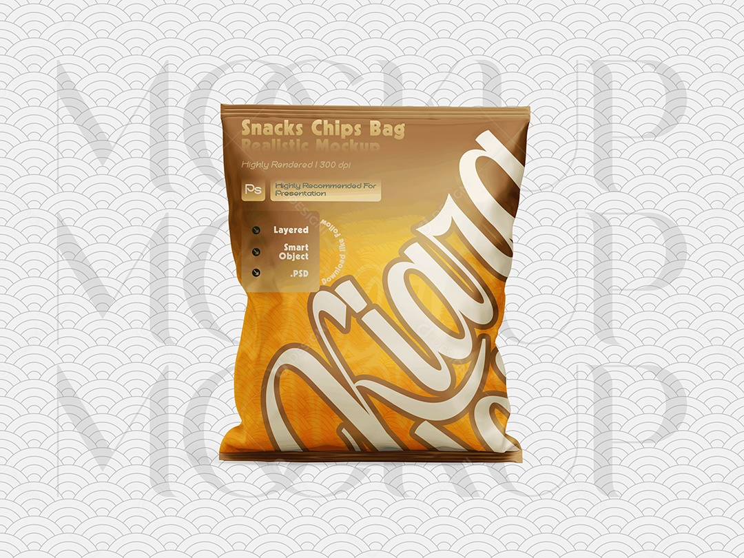 Embalagem de Salgadinho Mockup PSD Editável