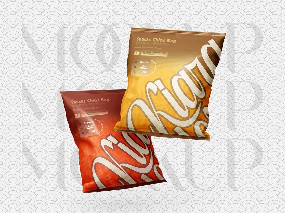Embalagem de Salgadinho Mockup PSD Editável