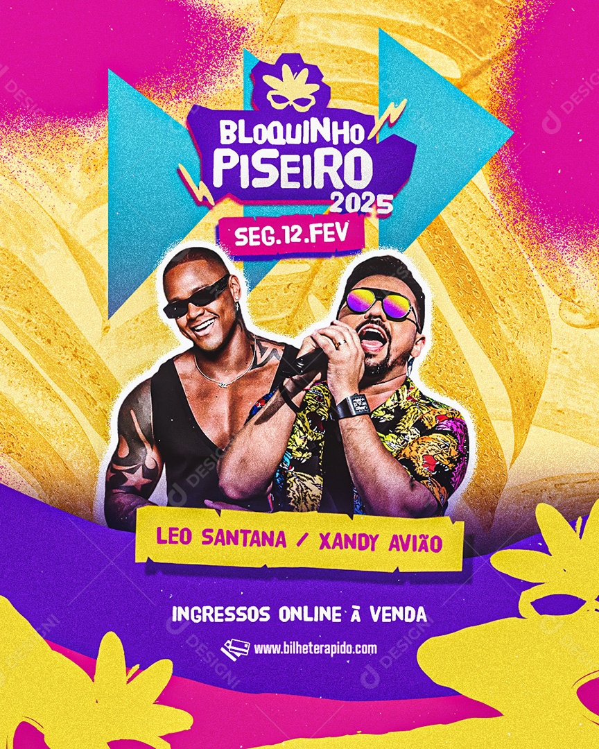 Flyer Bloquinho Piseiro Felipe Amorin e Taty Girl Social Media PSD Editável