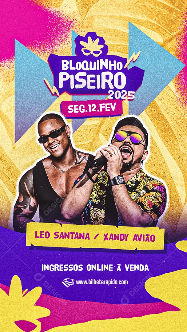 Flyer Story Bloquinho Piseiro Léo Santana e Xandy Avião Social Media PSD Editável