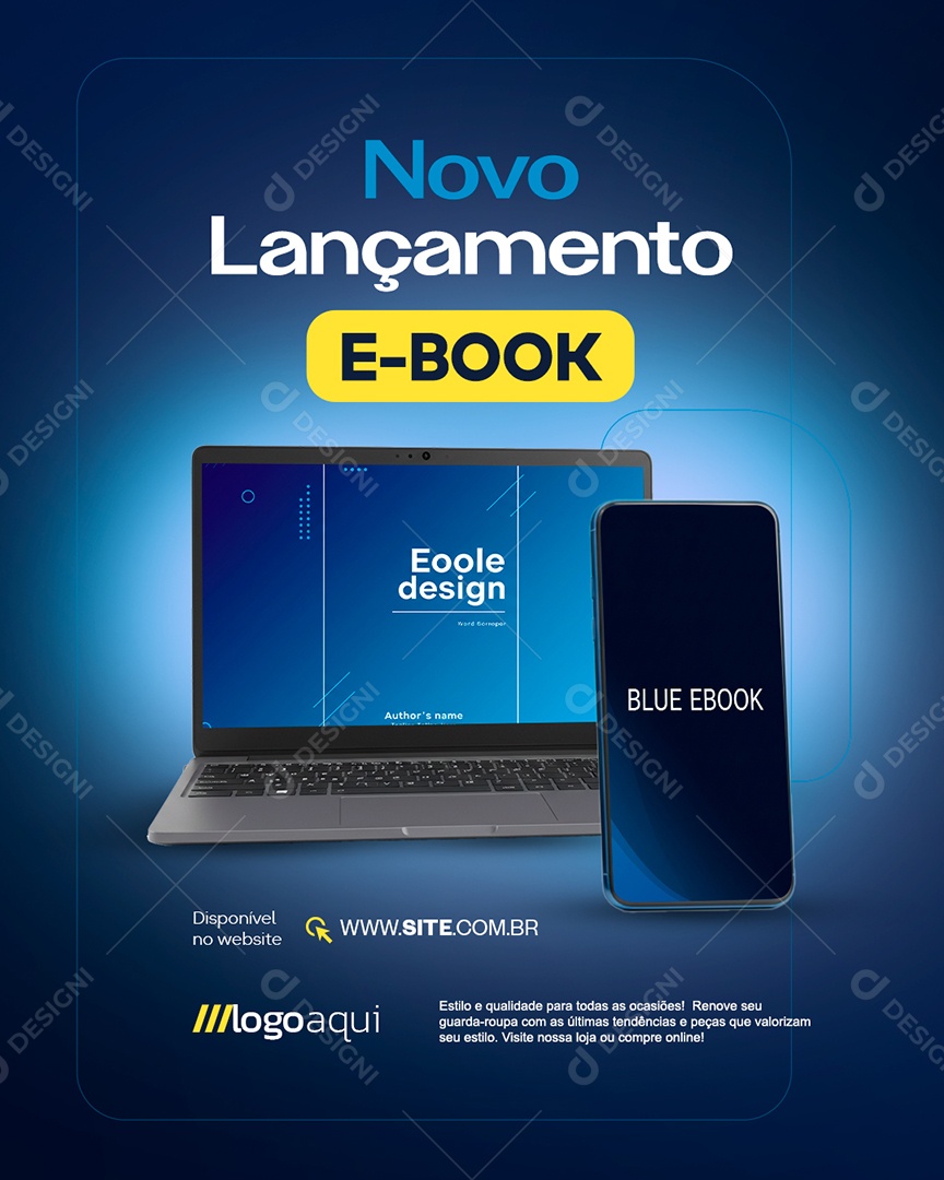 Novo Lançamento E-book Social Media PSD Editável