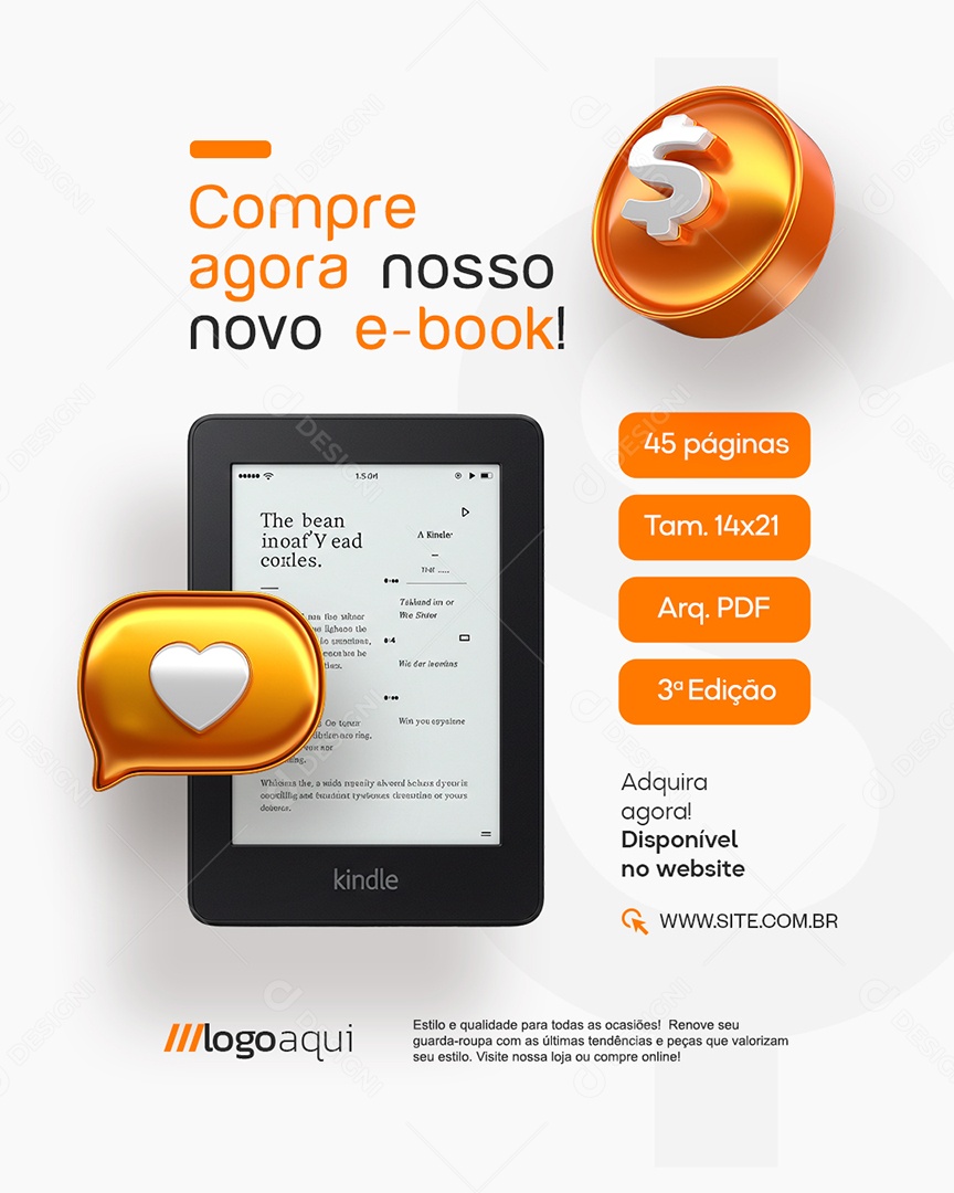 Compre Agora Nosso Novo E-book Adquira Agora Social Media PSD Editável