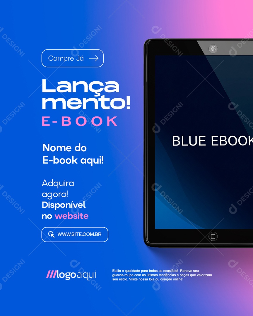 Lançamento E-book Compre Já Social Media PSD Editável