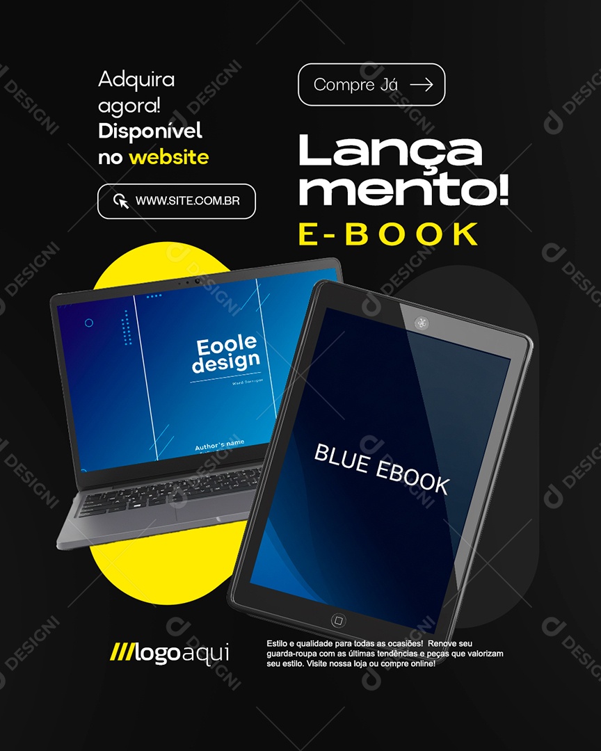 Lançamento E-book Compre Já Social Media PSD Editável