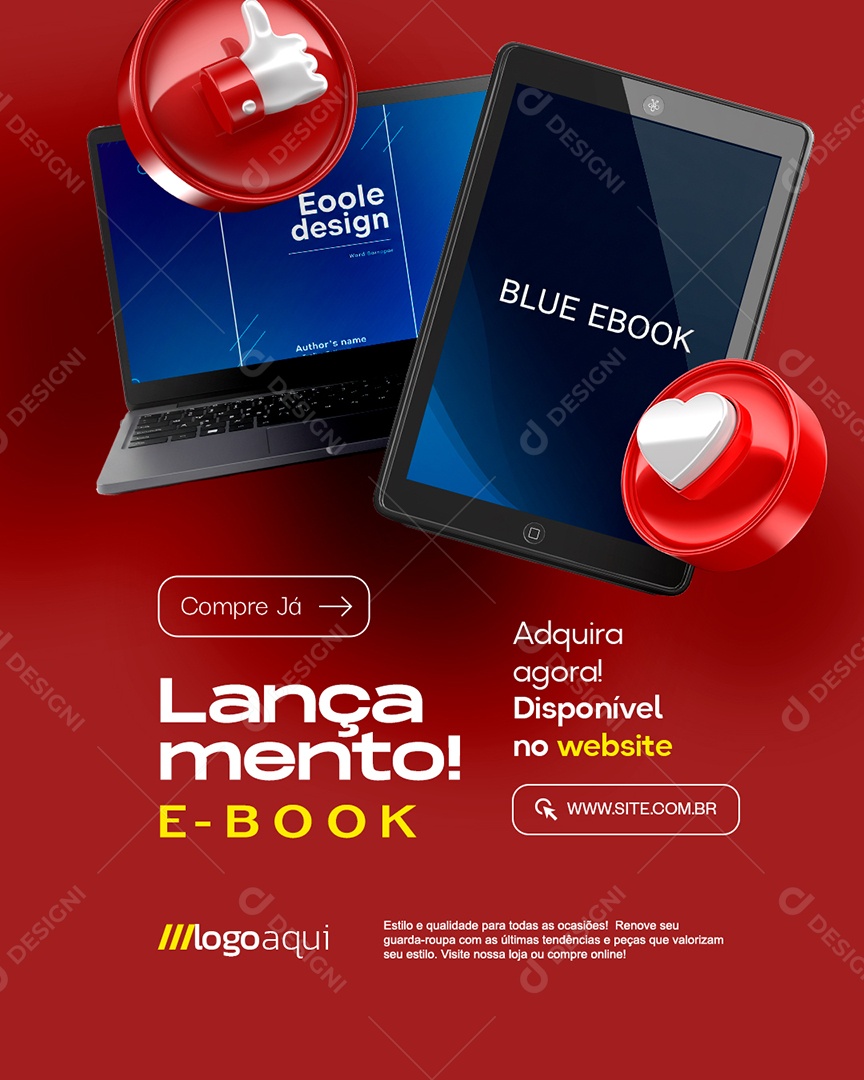 Ebook Compre Já Social Media PSD Editável