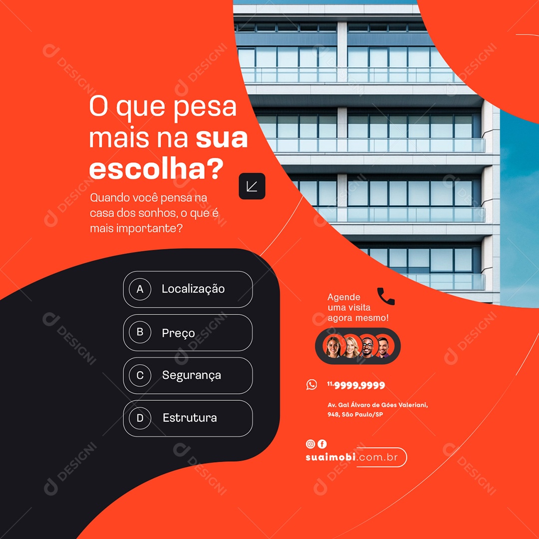 Imobiliária O Que Pesa Mais na Sua Escolha Social Media PSD Editável