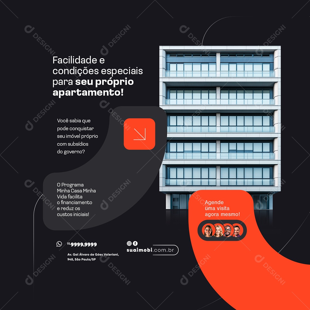 Imobiliária Facilidade e Condições Especiais Social Media PSD Editável