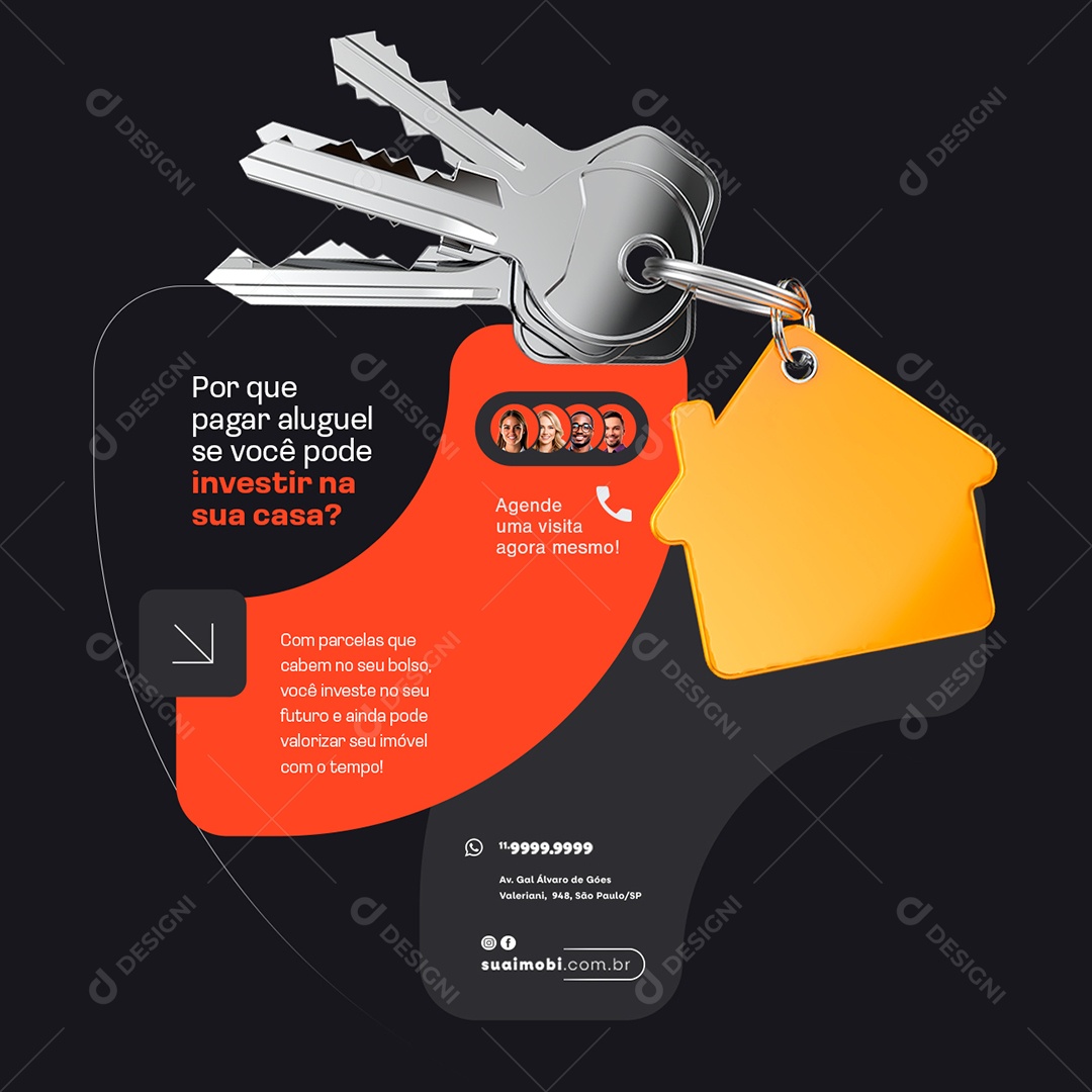 Imobiliária Investir na Sua Casa Social Media PSD Editável