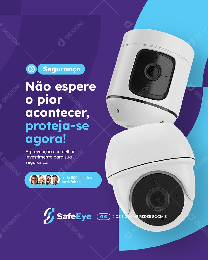 Câmera de Segurança Não Espere o Pior Acontecer Social Media PSD Editável
